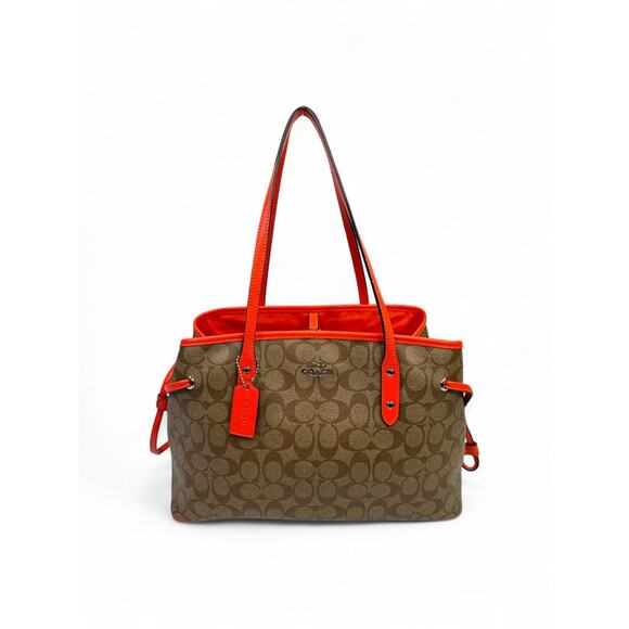 Coach Signature Coated Canvas Drawstring Carryall Bag - Picture 1 of 16